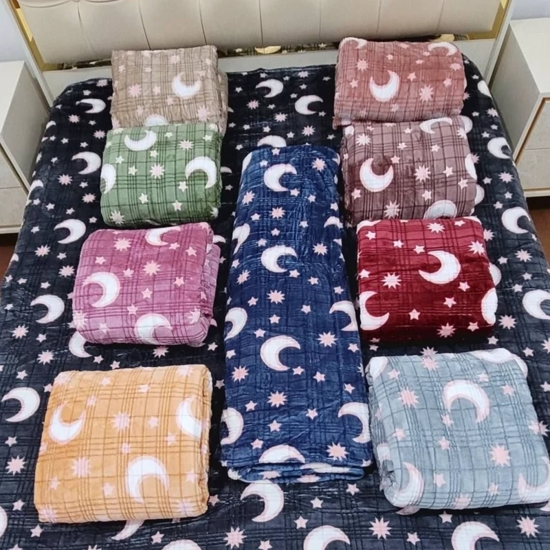 پتو مسافرتی ژله ای طرح ماه و ستاره وارداتی سایز *(دو نفره)*و *(تک نفره)* کیفیت عالی