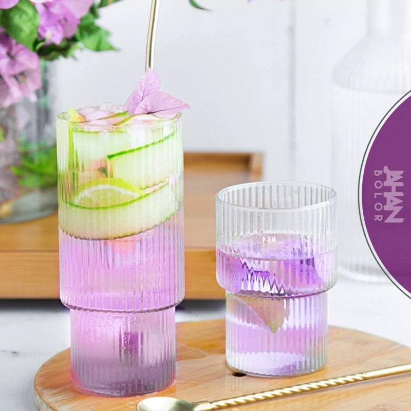 لیوان فانتزی لورا بسیار شیک بسته 2 عددی جنس بلور با کیفیت با جعبه کادویی