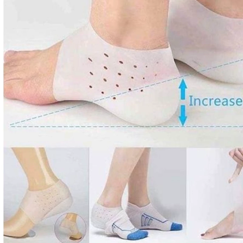 جوراب افزایش قد پد سیلیکونی جورابی ژله ای مناسب خارپاشنه (فری سایز)