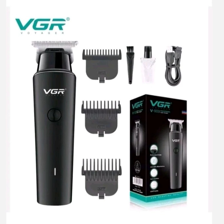 ماشین اصلاح موی سر و صورت وی جی ار مدل V-933 با تیغه استیل پیشرفته، اصلاح خط زن و حجم زن، قابلیت استفاده خشک و مرطوب، با