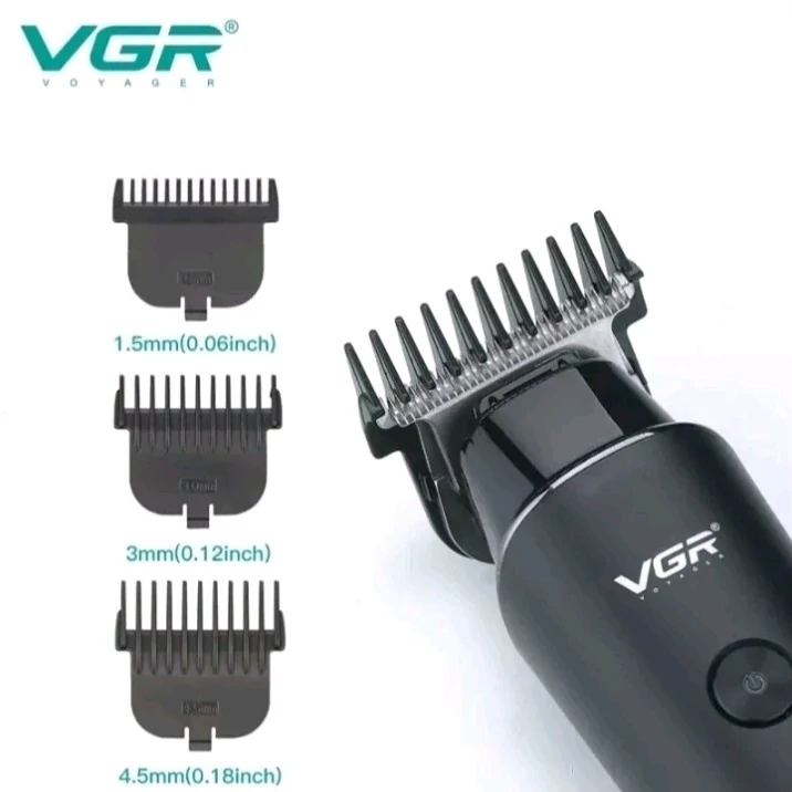 ماشین اصلاح موی سر و صورت وی جی ار مدل V-933 با تیغه استیل پیشرفته، اصلاح خط زن و حجم زن، قابلیت استفاده خشک و مرطوب، با