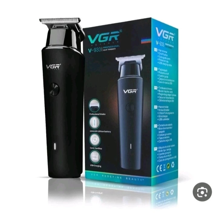 ماشین اصلاح موی سر و صورت وی جی ار مدل V-933 با تیغه استیل پیشرفته، اصلاح خط زن و حجم زن، قابلیت استفاده خشک و مرطوب، کدnarvannew2026