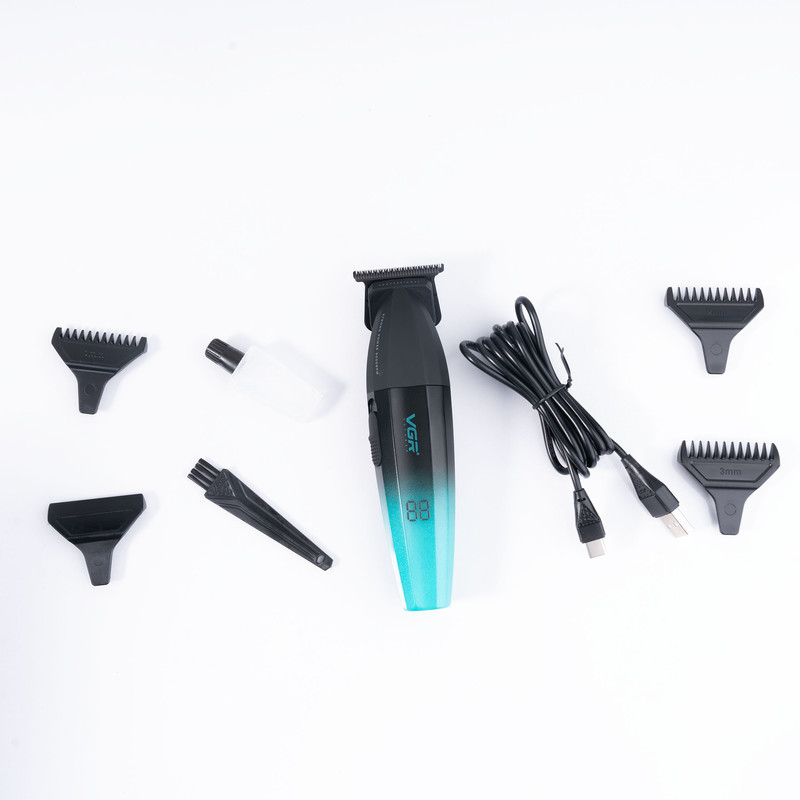 ماشین اصلاح موی سر و صورت وی جی آر مدل V-906 با تیغه سرامیکی پوشش DLC، موتور 9000 دور اصلی و حرفه ای narvan 1452