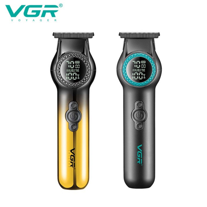ماشین اصلاح موی سر و صورت وی جی ار مدل V-990 با تیغه سرامیکی، طراحی ارگونومیک، باتری 2000 میلیآمپر ساعت، عملکرد توربو، شارژ سریع USB Type-C اصلی اورجینال narvan12hb