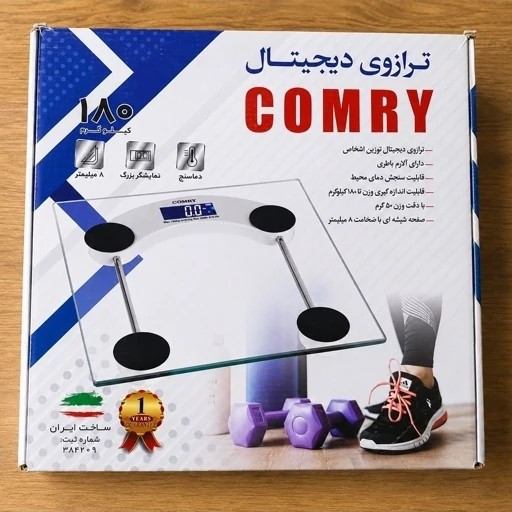 ترازوی دیجیتال COMRY مدل 180 کیلویی نمایشگر LCD بزرگ با گارانتی