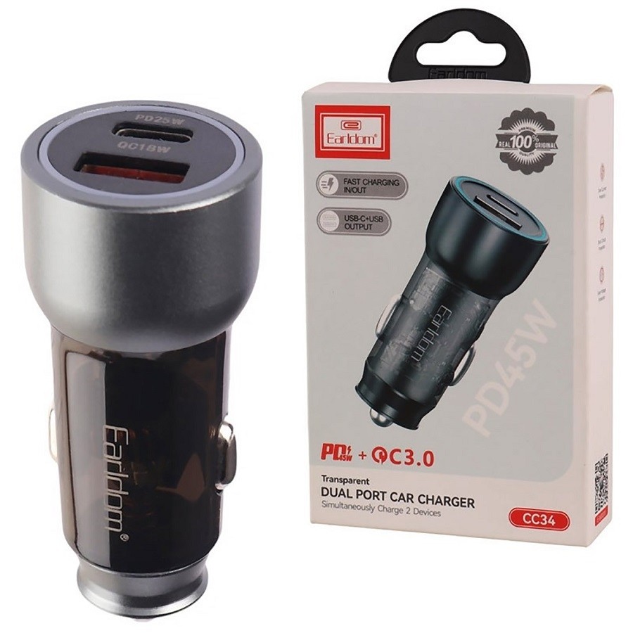 شارژر فندکی 30 وات ارلدام مدل Earldom CC-31