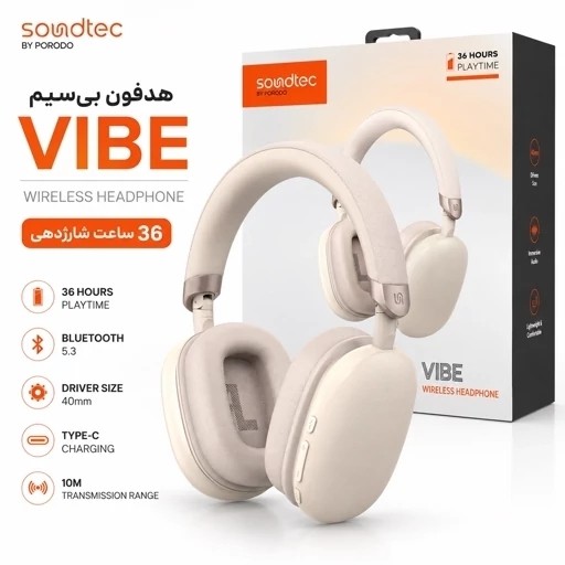 هدفون بیسیم Soundtec VIBE بلوتوث 36 ساعت شارژدهی Type-C