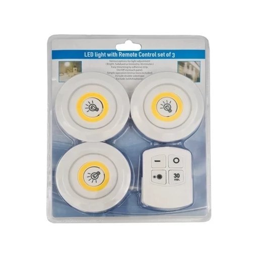 چراغ اضطراری سقفی مدل ریموت دار مجموعه 3 عددی (چراغ زیر کابینتی)