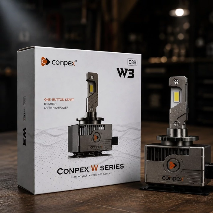 هدلایت کانپکس CONPEX W3 D3S نور سفید 6000K، توان 110W و 11000LM