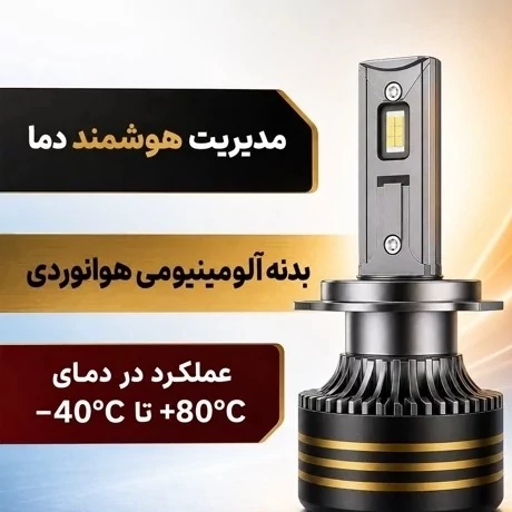 هدلایت TBS DESIGN M38 PRO پایه H4 دوکنتاکت نور نچرال ، توان 150 وات جفت مدل 2026