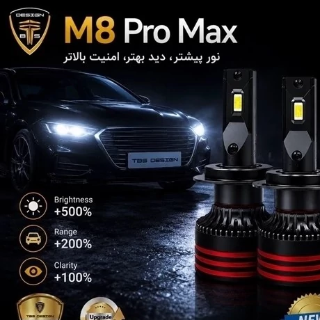 هدلایت توبیز m8promax h4 با گارانتی ( تک عددی )