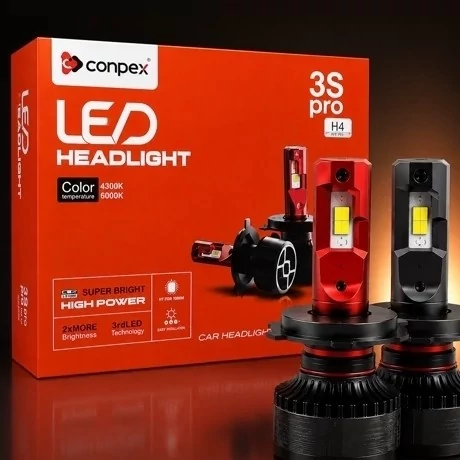 هدلایت کانپکس دو رنگ 3S PRO پایه H4 با یک سال گارانتی