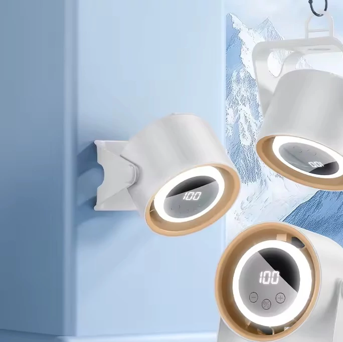 پنکه رومیزی شارژی با نمایشگر دیجیتال، چراغ خواب LED، تنظیم سرعت 100 مرحلهای و چرخش 360 درجه