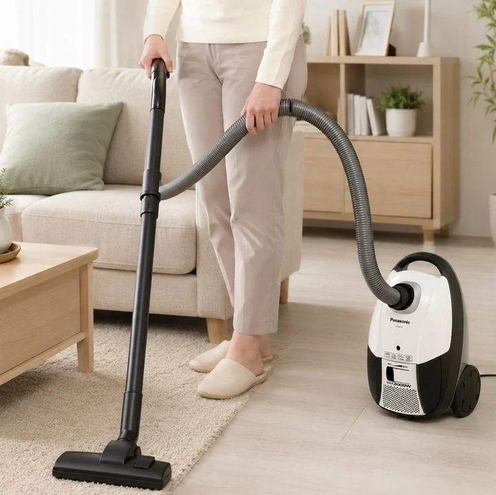جاروبرقی پاناسونیک اصل مالزی مدل MC-CG713 توان 2000 وات رنگ سفید و مشکی