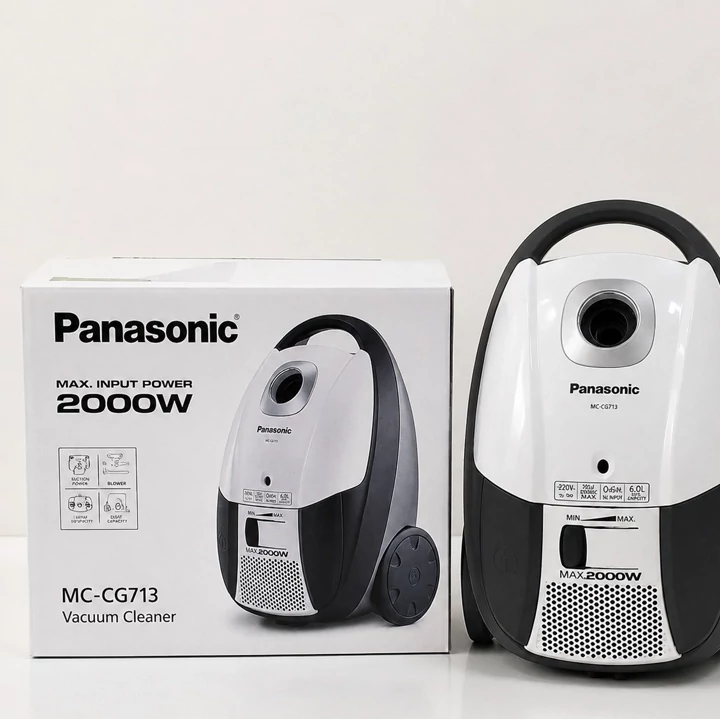 جاروبرقی پاناسونیک اصل مالزی مدل MC-CG713 توان 2000 وات رنگ سفید و مشکی