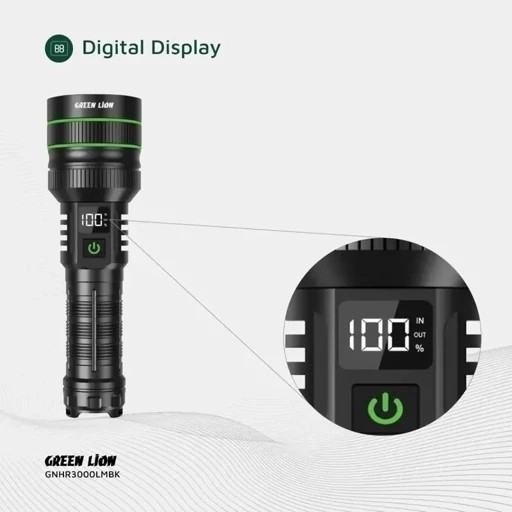 چراغ قوه گرین لاین مدل GNHR3000LMBK با گارانتی