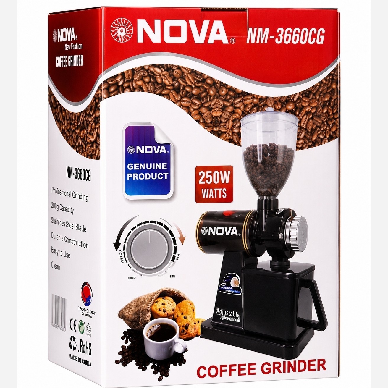 آسیاب قهوه نوا کد 3660 با گارانتی NOVA مدل NM 3660