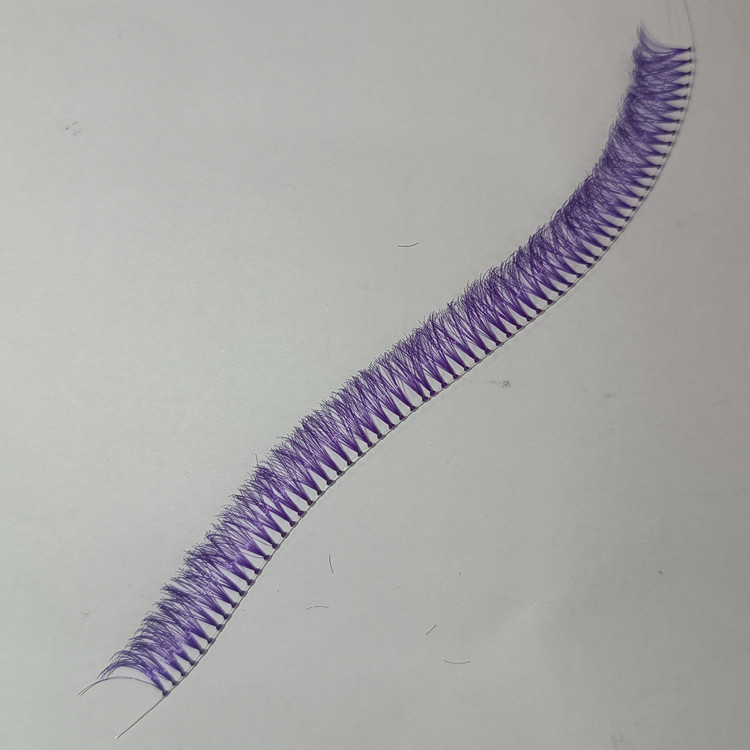 مژه رنگی بنفش سایز 14 مژه رنگی مژه ریسه ای رنگی مژه مصنوعی بنفش مژه فانتزی مژه تابستانی ریلی بنفش موژه رنگی