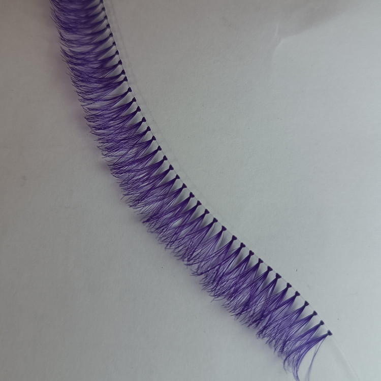 مژه رنگی بنفش سایز 14 مژه رنگی مژه ریسه ای رنگی مژه مصنوعی بنفش مژه فانتزی مژه تابستانی ریلی بنفش موژه رنگی