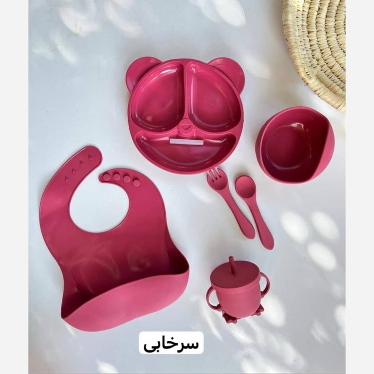 ظرف غذای کودک سیلیکونی خرسی وارداتی (دارای جعبه) کد: mananew3164