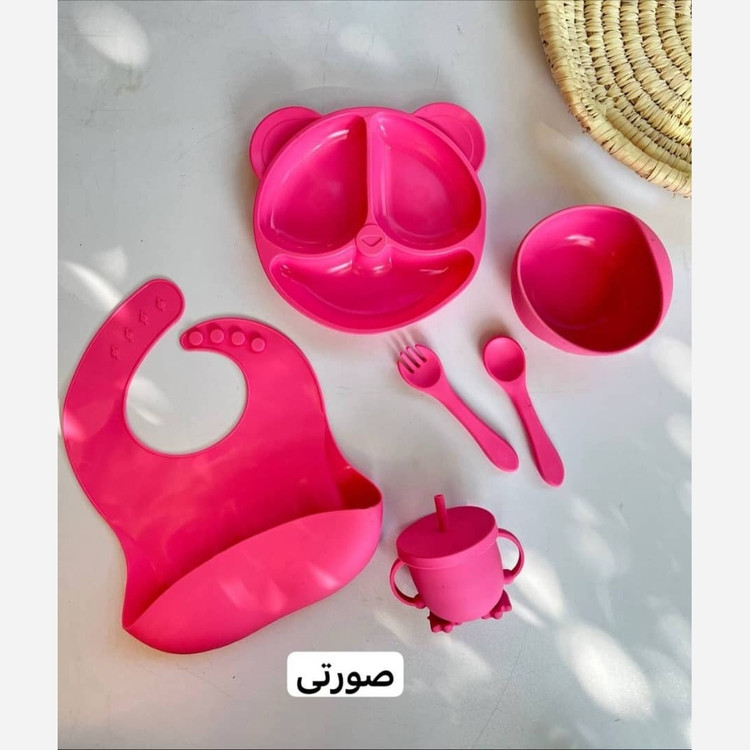 ظرف غذای کودک سیلیکونی خرسی وارداتی (دارای جعبه) کد: mananew3164
