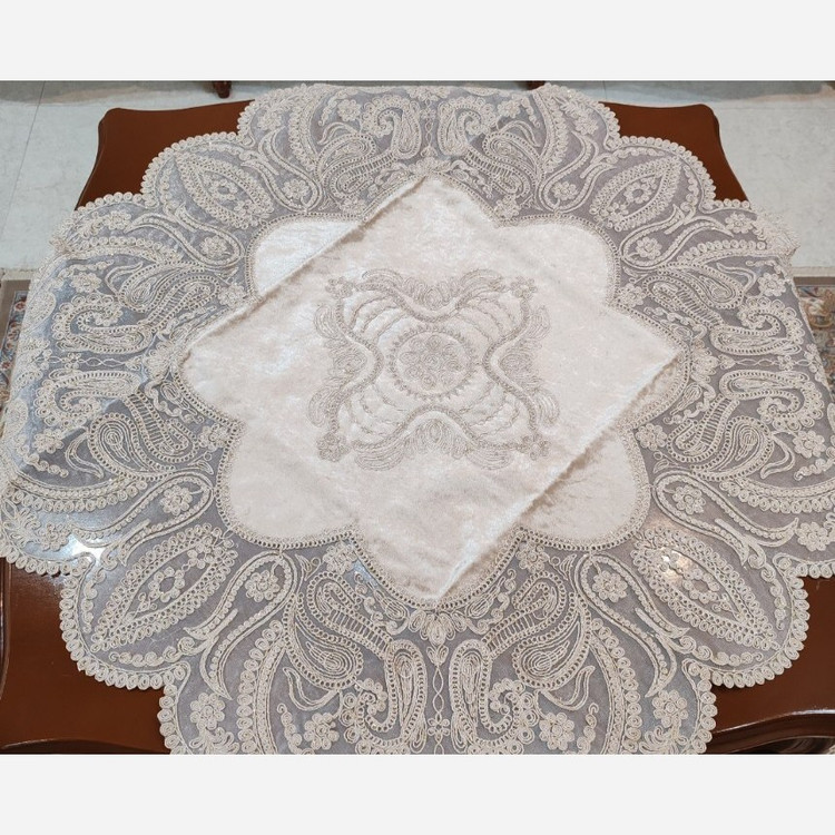 رومیزی مربع 90*90 دانتل طرح ترک مدل آنتیک جدید