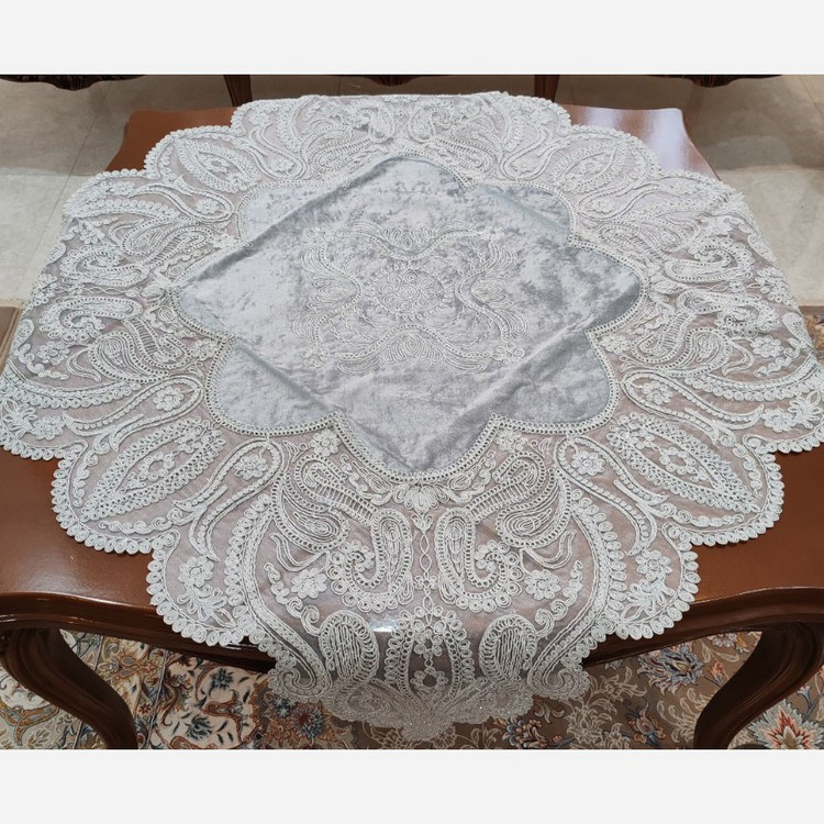 رومیزی مربع 90*90 دانتل طرح ترک مدل آنتیک جدید