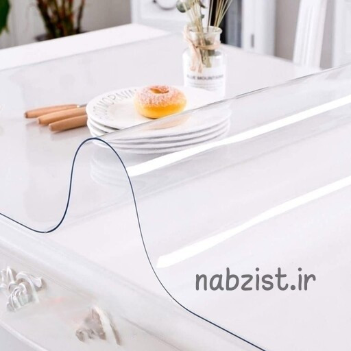 طلق رومیزی 2 میل(60 در 150 سانت) شفاف ژله ای