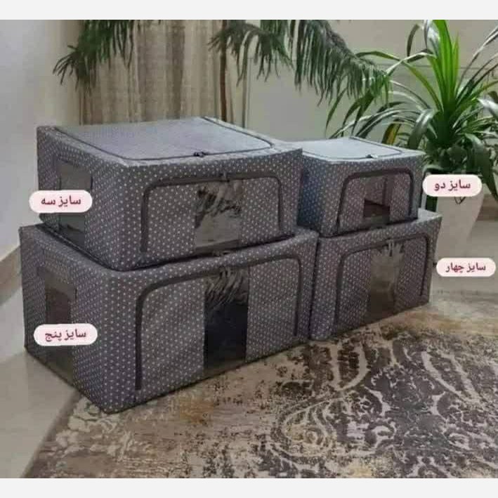 باکس لباس برزنتی سایز 3 اسکلت فلزی، طلق دار، زیپ دار