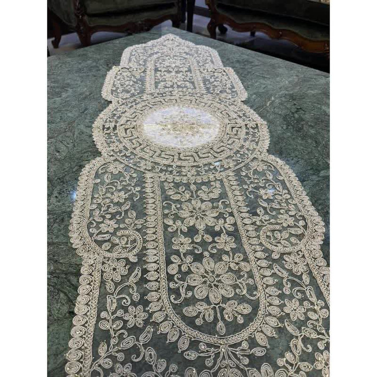 رومیزی رانر بزرگ نهارخوری دانتل طرح ترک مدل ورساچه