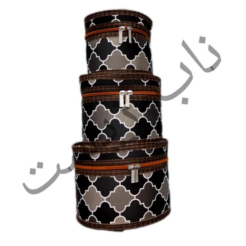 باکس نظم دهنده گرد 3 تایی جنس کرپ جاکارد