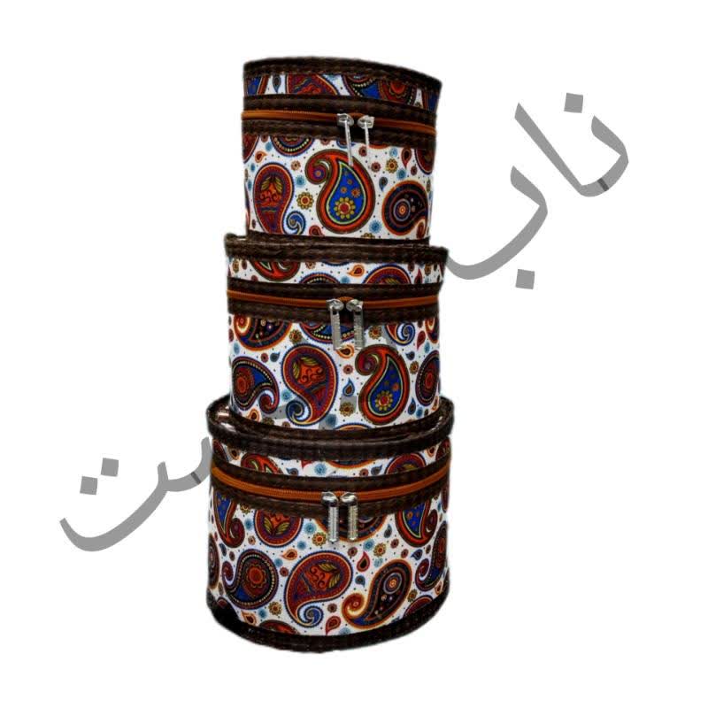 باکس نظم دهنده گرد 3 تایی جنس کرپ جاکارد