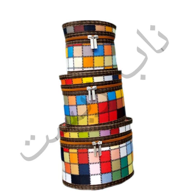 باکس نظم دهنده گرد 3 تایی جنس کرپ جاکارد