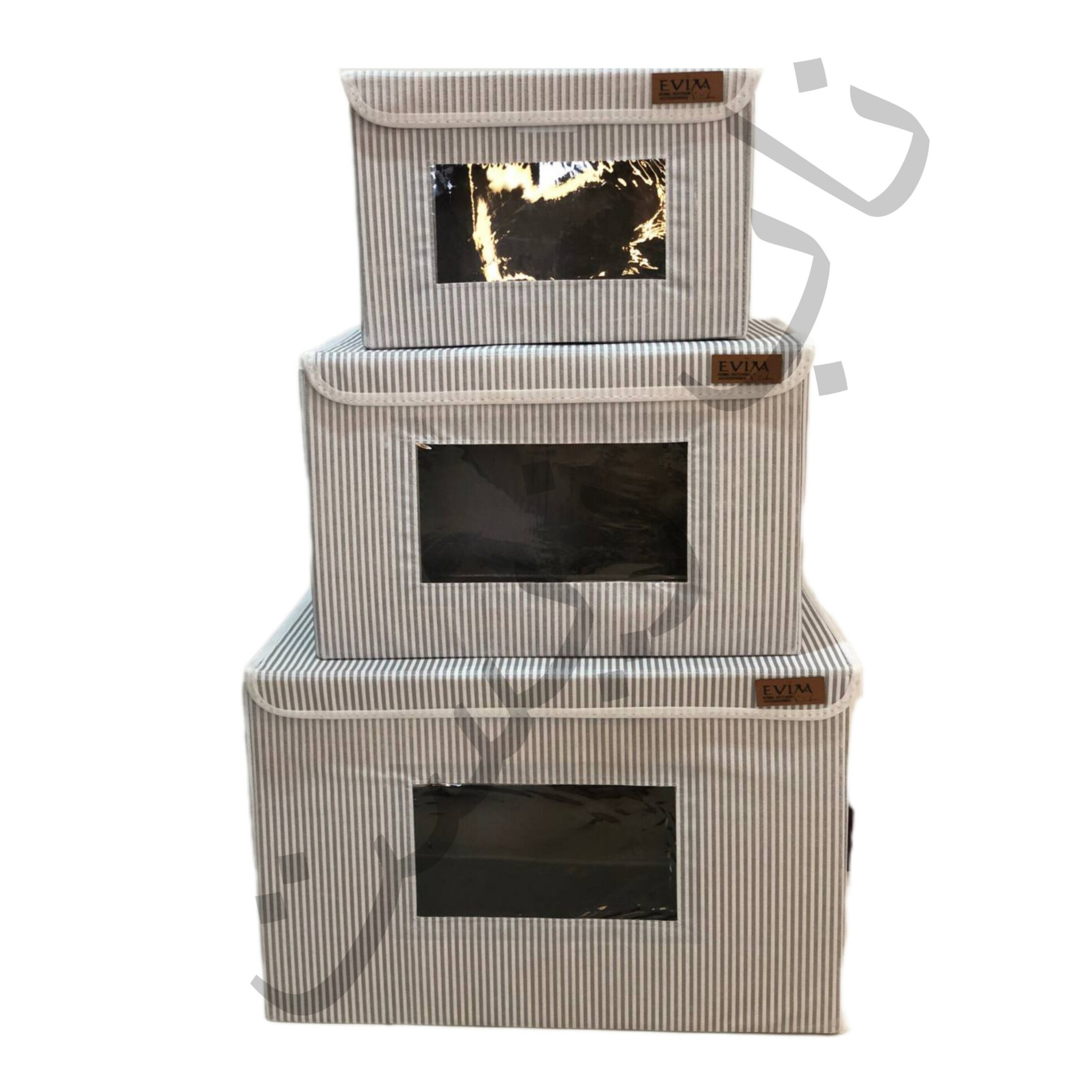باکس نظم دهنده لباس سایز 3 برند اویم evim ایست دار جلوطلقی طرح راه راه