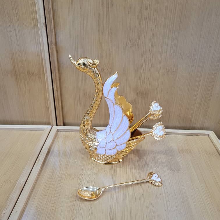 قاشق چای خوری طرح قو 6 عددی