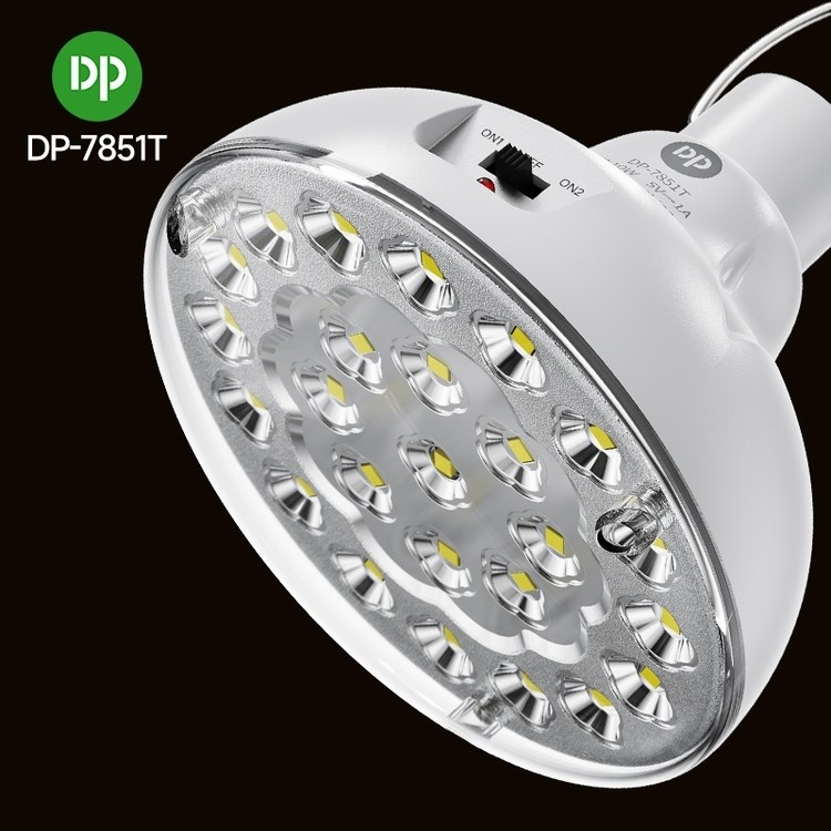 چراغ شارژی همراه با پنل خورشیدی مدل DP-7851T ضد اب 10W