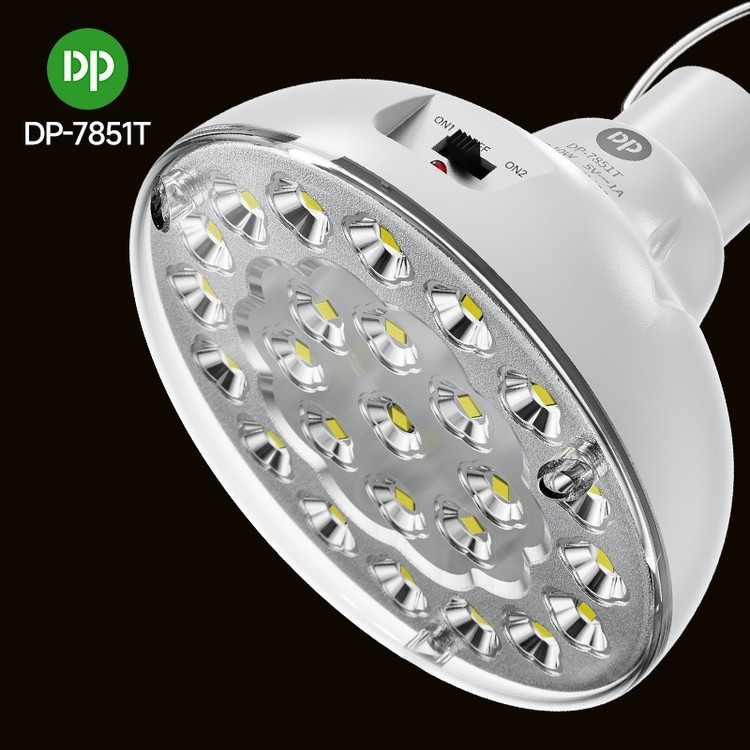 چراغ شارژی همراه با پنل خورشیدی مدل DP-7851T ضد اب 10W