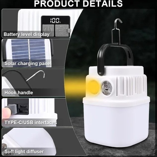چراغ شارژی خورشیدی چندکاره مدل BL266 با ظرفیت 1500 میلی آمپر