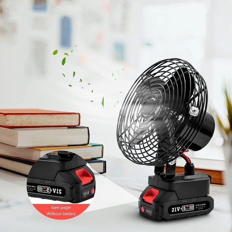 پنکه شارژی 48ولت توری فلزی 2 باتری مدل FAN LITHIUM 3PIN