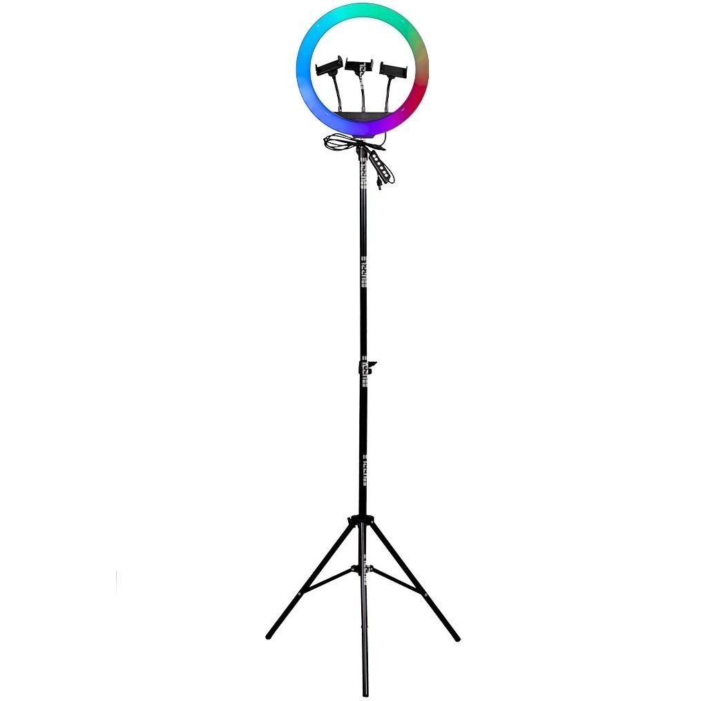 رینگ لایت MJ 36 RGB سایز 14 اینچ همراه با سه پایه